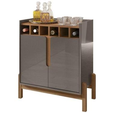 Imagem de Barzinho Com 2 Portas e Adega Para Sala de Jantar 50522 Cinza Perola C