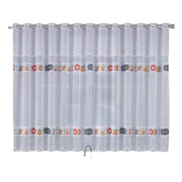 Imagem de Cortina De Renda Copa Cozinha i Branca 2,20 M X 1,20 M  - Cortilester,