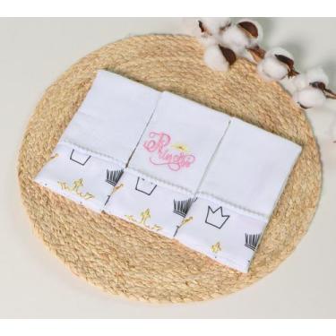Imagem de Kit Fralda de Boca Bebê 100% Algodão Estampada Variedades Menina - Ben