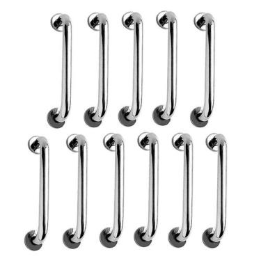 Imagem de Alça de Apoio 30cm Barra Inox Kit 11 Unidades Idoso Cadeirante Criança