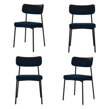 Imagem de 4 Un. Cadeira Fixa Estofada Mynna Tecido Meclado - Compace