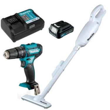 Imagem de Parafusadeira hp333dz + CL106FDZW 12v com Bateria e carregador - MAKIT