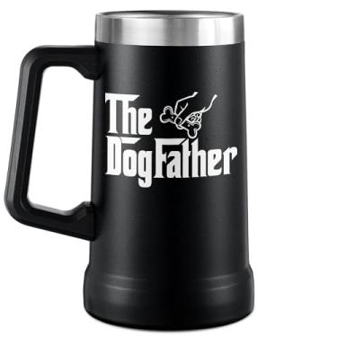 Imagem de TAMUNBEE Caneca Dog Dad Fathers Day - Caneca de cerveja de 680 g para amantes de cães - Canecas de café para melhor pai de cachorro - Presente para amantes de cães para homens - Caneca de pai de