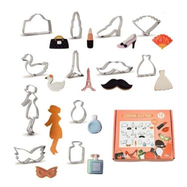 Imagem de Cortador de biscoito para vestido, conjunto de cortadores de biscoito de aço inoxidável, molde de biscoito de desenho animado, cortador de frutas, cortador de legumes, ferramentas de cozinha, carimbos