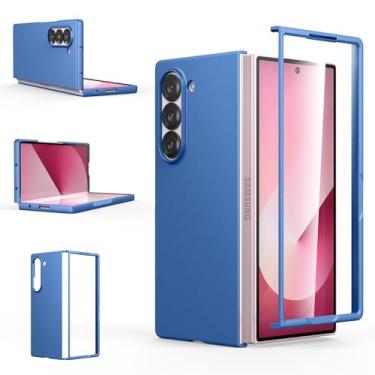 Imagem de Foluu Capa Slim Fit para Samsung Galaxy Z Fold 6, com protetor de tela frontal integrado, capa protetora de PC ultrafina fosca para Samsung Galaxy Z Fold6 5G 2024 (azul)
