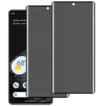 Imagem de BWEDXEZ Pacote com 2 unidades de vidro temperado para Google Pixel 7 Pro, protetor de tela antiespião, filme antiespião, antiarranhões, dureza 9H, 17 cm