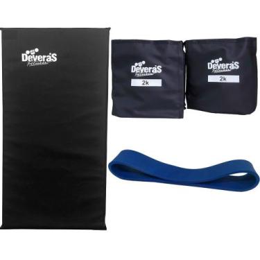 Imagem de Combo Equipamentos para ginastica em casa mini band forte + caneleira 
