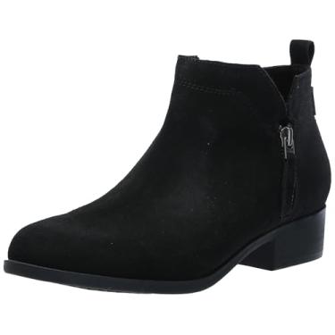 Imagem de TOMS Bota feminina de cano curto Dahlia, Camurça preta/lona Heritage, 7.5