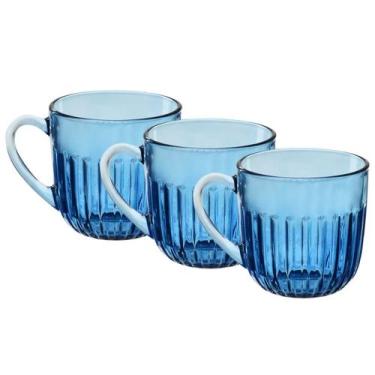 Imagem de Kit de 3 Xícaras 90ml Athena Chá/Café Transparente - Rio de Ouro, Blue