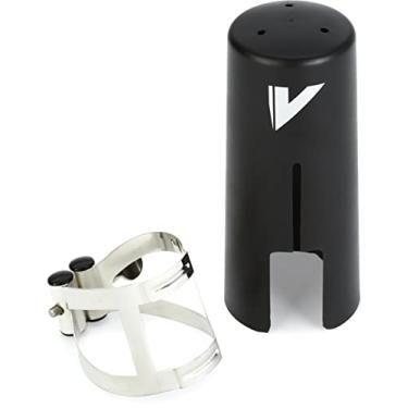Imagem de Vandoren Ligadura M/O LC54PP e tampa de plástico para clarinete baixo; acabamento em estanho