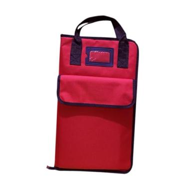 Imagem de Colaxi Bolsa para baquetas, estojo de armazenamento, acessórios de percussão, bolsa, grossa, bolsa de transporte, estojo para baquetas, bolsa de mão para, Vermelho