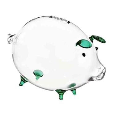 Imagem de ＫＬＫＣＭＳ Cofrinho de vidro transparente, 7x4.7 polegadas, ornamento de dia dos namorados, pote fofo para economizar dinheiro para crianças, presente de, Verde