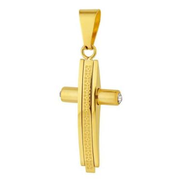 Imagem de Pingente de Aço Cruz IPG Trabalhada 30x15mm - Convex