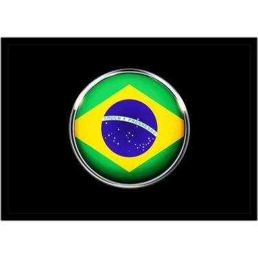Imagem de Quadro Decorativo Bandeira Do Brasil Emblema País Salas Escritórios Lo