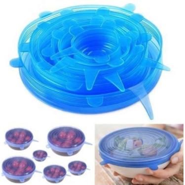 Imagem de Tampa de silicone Kit com 6 Tamanho para conservar alimento 16712-3 - 