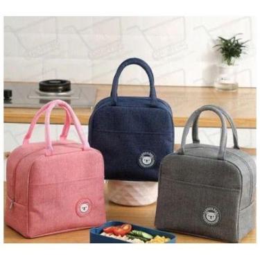 Imagem de Bolsa Térmica Marmita Academia Pequena Impermeável - oem, Azul