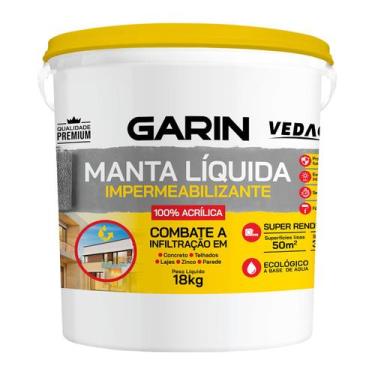 Imagem de Manta Líquida Emborrachada Impermeabilizante Garin 18kg, Branco