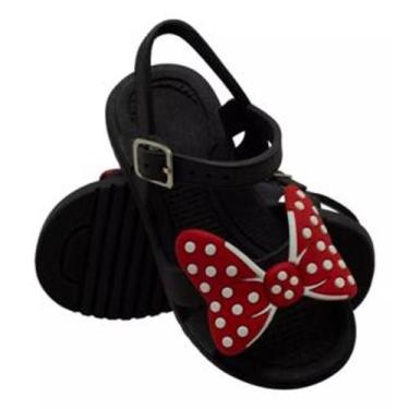 Imagem de Sandália Rasteira Infantil Menina Papete - Luck Baby, Lacinho vermelho