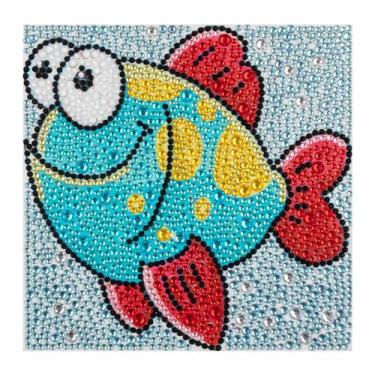 Imagem de Artesanato Pintura Diamante Diy KIDS 18X18 PEIXE BMX078 - PPSHOP
