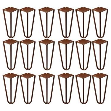 Imagem de Kit 18 Pés de Metal 15 CM Hairpin Legs Mesas de Centro Puffs Bronze G4