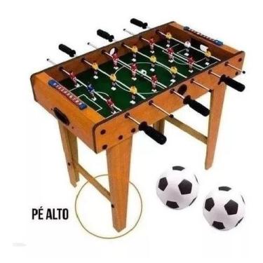 Imagem de Mini Mesa Pebolim Totó 60cm Pé Alto Futebol 18 Jogadores - 99