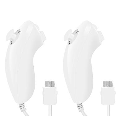 Imagem de Nunchuck Controller for Wii, 2 Packs Nunchuck Video Game Controller Joystick Remote, Nunchuck Controller Compatible for Wii Wii U Console, Left and Right Hand Game Controller (White)