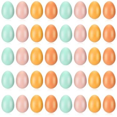 Imagem de Yeshone 40 Pçs Ovos Shakers Instrumentos Musicais Granel Percussão Maracas Ovo Cesta de Páscoa Caça Plástico Páscoa Maracas para Pré-Escola Jardim de Infância DIY Pintura Música Dança, 4 Cores Boho