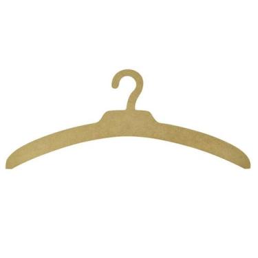 Imagem de Kit 5 Cabide Simples para Roupa 41x11 Mdf 9mm Madeira - ATACADÃO DO AR