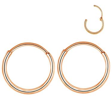 Imagem de L7L7WM Brincos de argola infinitos de aço cirúrgico 316L, anéis de segmento articulados, anéis de cartilagem, anéis de septo, hélice daith, torre, concha, tragus, piercings labiais, Sem pedras preciosas