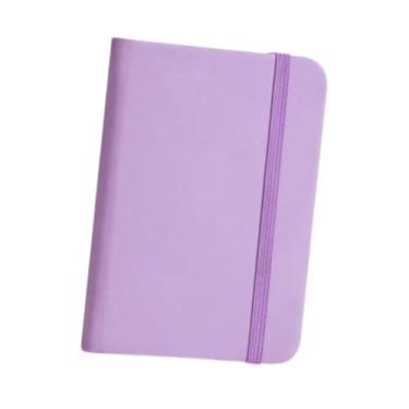 Imagem de Fancyes Caderno de bolso pequeno de notas diário 11cm x 7.5cm couro pu diário caderno a7 note para escritório uso diário diário de viagem, Roxo