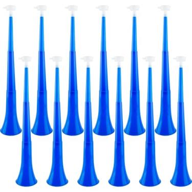 Imagem de Hoarost 12 Pcs 24 Inch Collapsible Stadium Horn Vuvuzela Plastic Collapsible Cheering Trumpets Noisemakers Cheer Horn Blow Horn for Sporting Events Football Carnival Party Favors (Color set 2)