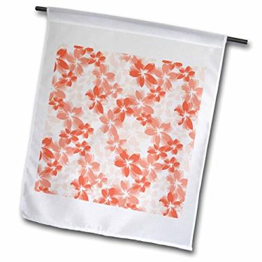 Imagem de 3dRose fl_53615_1 Flores tropicais pêssego e branco - estampa floral - bandeira de jardim com arte havaiana, 30 x 45 cm