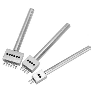 Imagem de CONJUNTO DE PERFURAÇÃO DE FURO DE COURO DE COURO Resistente DIY PERFURADOR DE CINTO 3 PCS (Espaçamento 4mm (2+4+6))