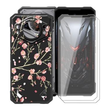 Imagem de YQINHHME Capa de telefone à prova de choque para Doogee S200 X (6,7 polegadas) + 2 pacotes de película protetora de vidro temperado, capa fina de silicone macio antiarranhões para Doogee S200 X -