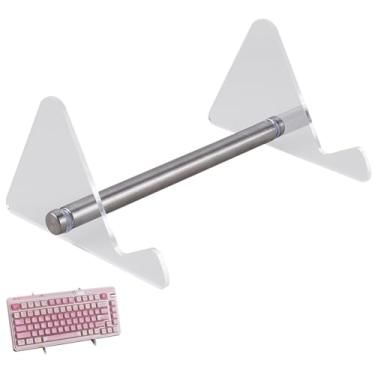 Imagem de CRASPIRE Suporte de exibição de teclado de acrílico, prateleira de exibição de teclado portátil de 1 camada, suporte de teclado transparente para armazenamento de teclado removível para estudo em casa
