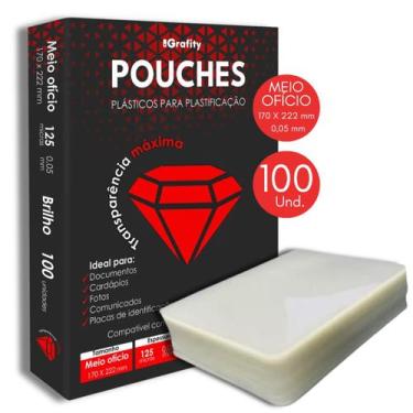 Imagem de Plástico para Plastificação Meio Ofício 170x226 mm 100 und Polaseal Po