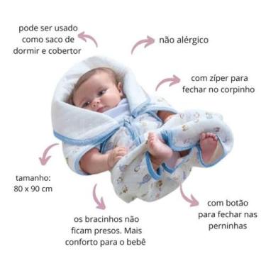 Imagem de Baby Sac Jolitex  Saco de Dormir que se Transforma em Cobertor Manta, 
