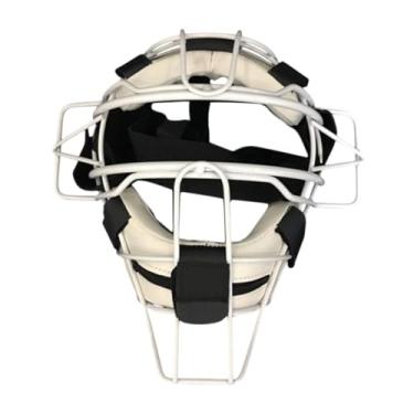 Imagem de Vaveren Capacete coletor de beisebol, proteção facial, capacete de softball, leve, absorção de choque, visão ampla, com máscara facial, Branco