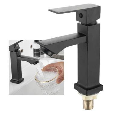 Imagem de Torneira Banheiro Monocomando Luxo Preta Pia Moderna Bancada Area Externa Lazer Hotel Pousada