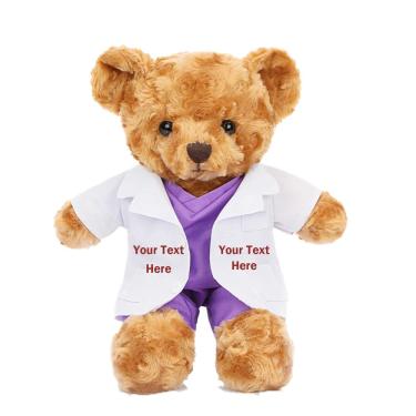 Imagem de Ursinho de pelúcia de pelúcia Doctor Nurse personalizado 28 cm