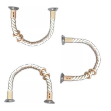 Imagem de Poleiro Flexível Ventosas Pássaros, Corda de Algodão, 2de25 e 1de80cm, Kit 3 Unidades Play Pasitas