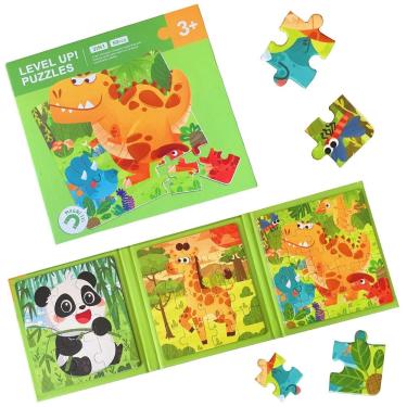 Imagem de Livro de quebra-cabeças magnéticos para crianças de 3 a 6 anos com 3 temas de desenhos animados