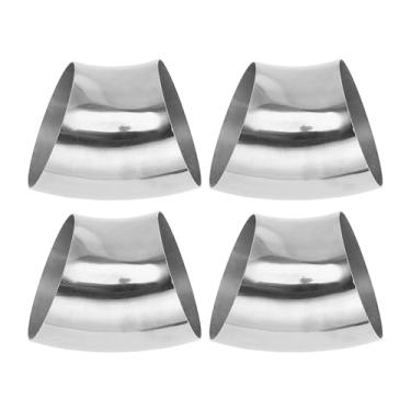 Imagem de Motoforti 4 peças 45 graus mandril curva cotovelo carro modificado tubo de escape tubulação 10.2 cm espessura OD 1,5 mm/16GA 102x140x1,5 mm 304 aço inoxidável tom prata