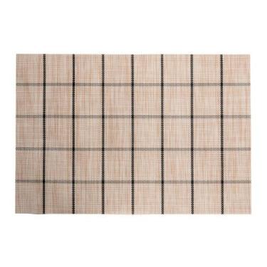 Imagem de Lugar Americano Retangular Mesa PVC Grid Branco Preto 45x30cm Lyor