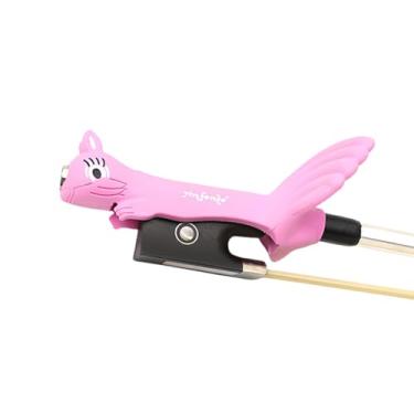 Imagem de Suporte de arco de violino/viola alça de arco de violino para iniciantes, acessório de auxílio de ensino (rosa)