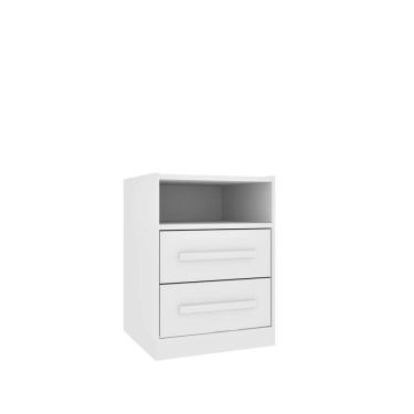 Imagem de Mesa De Cabeceira 2 Gavetas Com Nicho Barcelona Tcil Neve