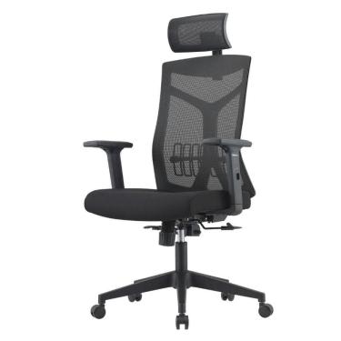 Imagem de Cadeira Escritório Nr-17 Lugano Presidente C- Braços Fratini Encosto Tela Mesh Preta Base Rodízio