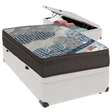 Imagem de Conjunto Solteiro Colchão ISO Molas Ensacadas Ortobom Baú 88x188