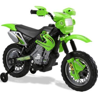 Imagem de Moto Cross Trail Elétrica 6V Verde Bel, 6V, Único