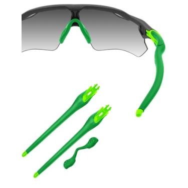 Imagem de HILEEN Óculos de sol de substituição verde brilhante para óculos de sol Oakley Radar EV Path Pitch Advancer - verde escuro